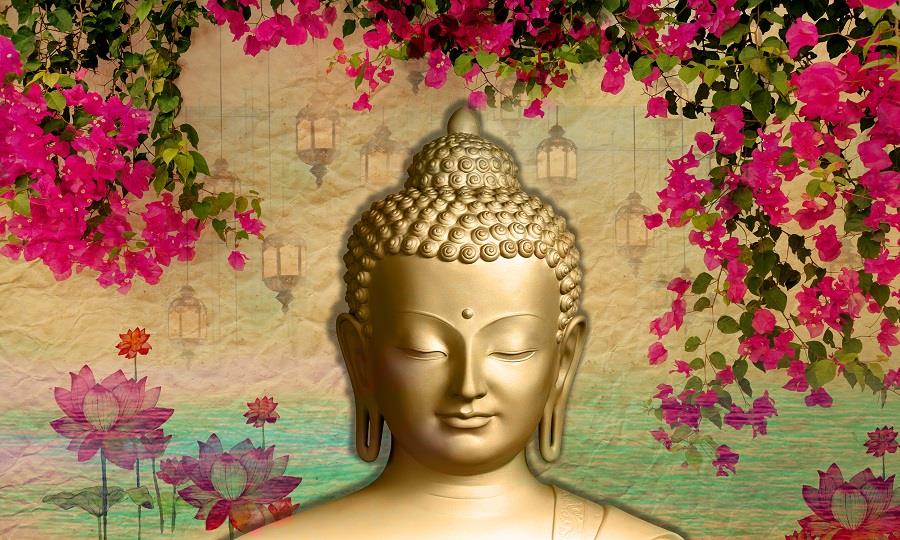 Meditating Lord Buddha feature 3D Wallpaper Meditating Lord Buddha feature 3D Wallpaper