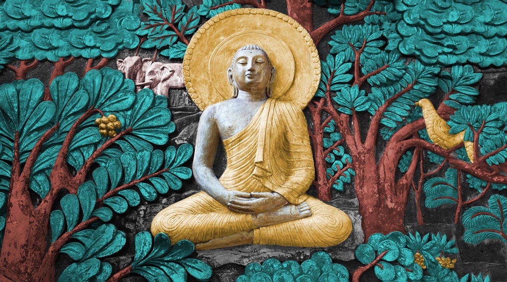 Meditation Buddha Mural Spa Wallpaper Traditional Non Pasted - Etsy