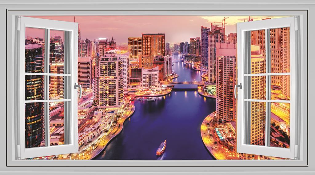 Window View Dubai Marina Wallpaper Murals For Wall