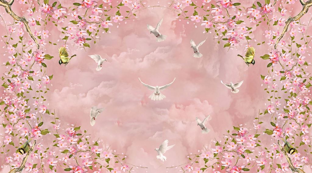 Buy Flower and Bird Wallpaper for wall | Best Quality Designer Wallpaper  for Wall decor at Best Price