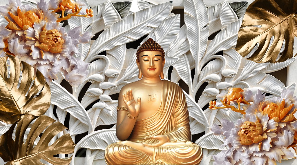 HD wallpaper buddha sitting closed eyes digital art buddhism meditation  glowing fire blurred fractal abstract  Wallpaper Flare