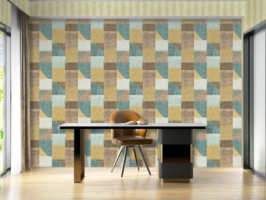 How to Mix Geometric Wallpaper with Textured Surfaces for Impact