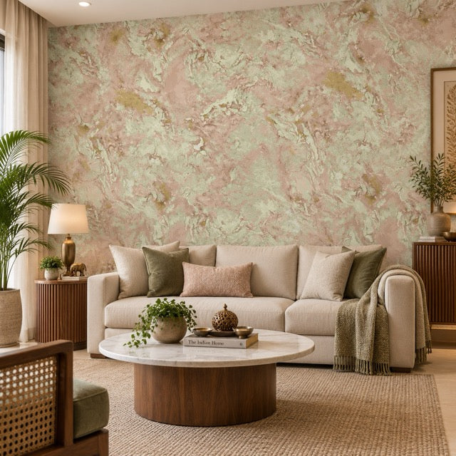 blush and sage abstract marble (84614)