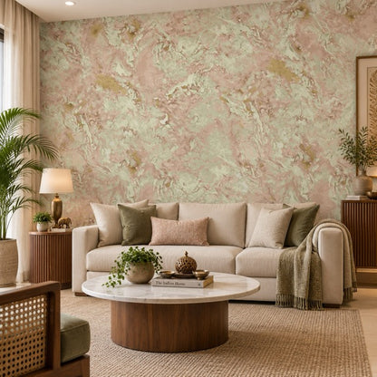 Blush and Sage Abstract Marble (84614)