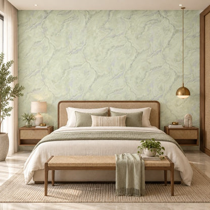 Pale Green and Silver Marble (84658)