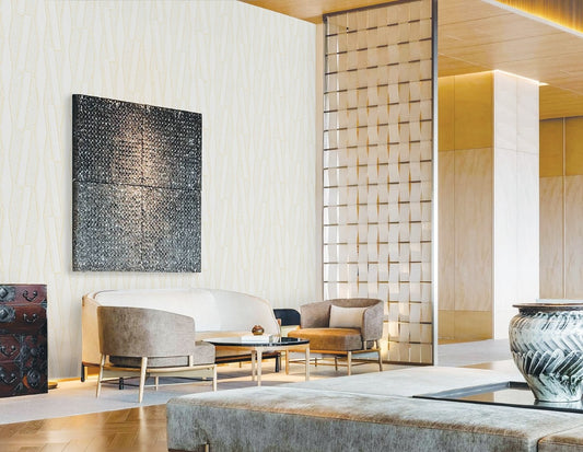 White Modern Geometric Columns (88692-1)