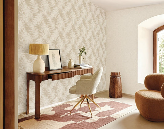 Warm Beige Tropical Fronds (88694-2)
