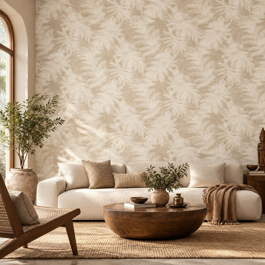 Taupe & Cream Fern Pattern (88694-3)