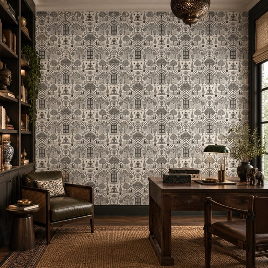 Monochrome Charcoal Garden Toile (88695-2)