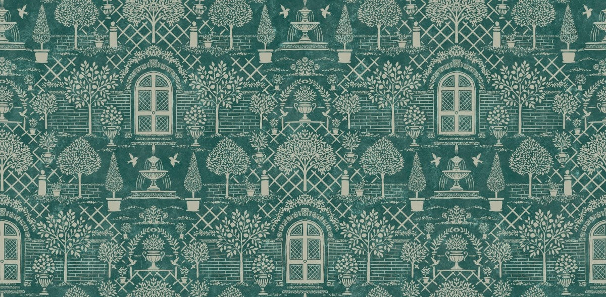 deep teal courtyard trellis (88695-3)