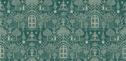 Deep Teal Courtyard Trellis (88695-3)