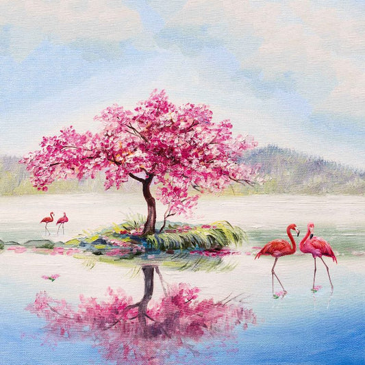 Tropical Flamingo Bay Wallcovering (ART 114)