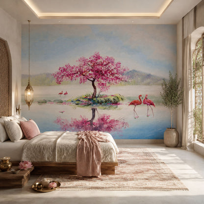 Tropical Flamingo Bay Wallcovering (ART 114)