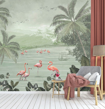 Flamingo Gathering Wallcovering (ART 115)