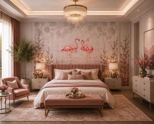 Flamingo Gathering Wallcovering (ART 116)