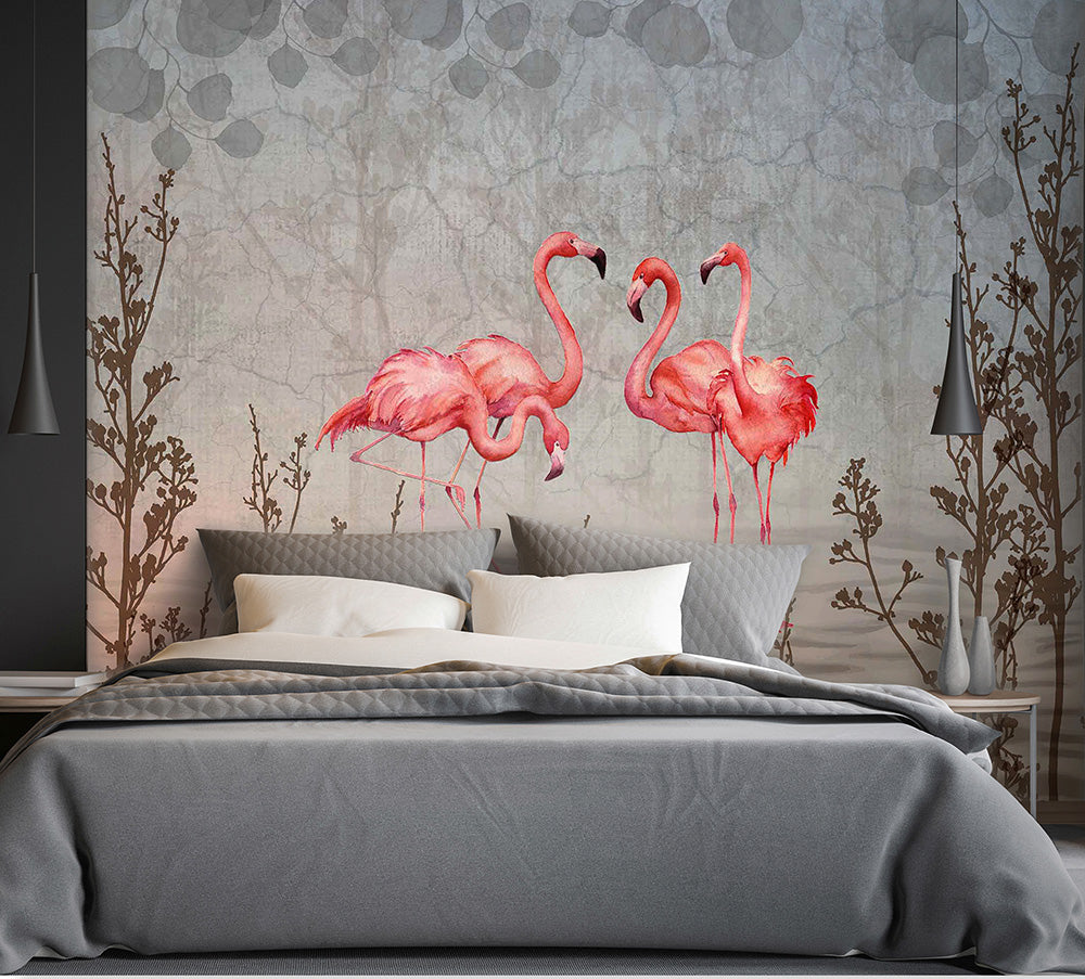 flamingo gathering wallcovering (art 116)