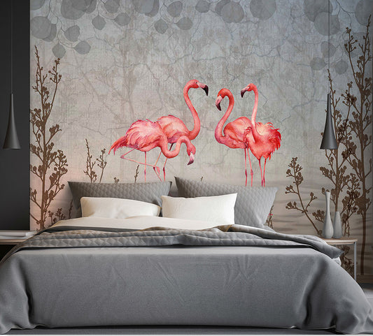 Flamingo Gathering Wallcovering (ART 116)