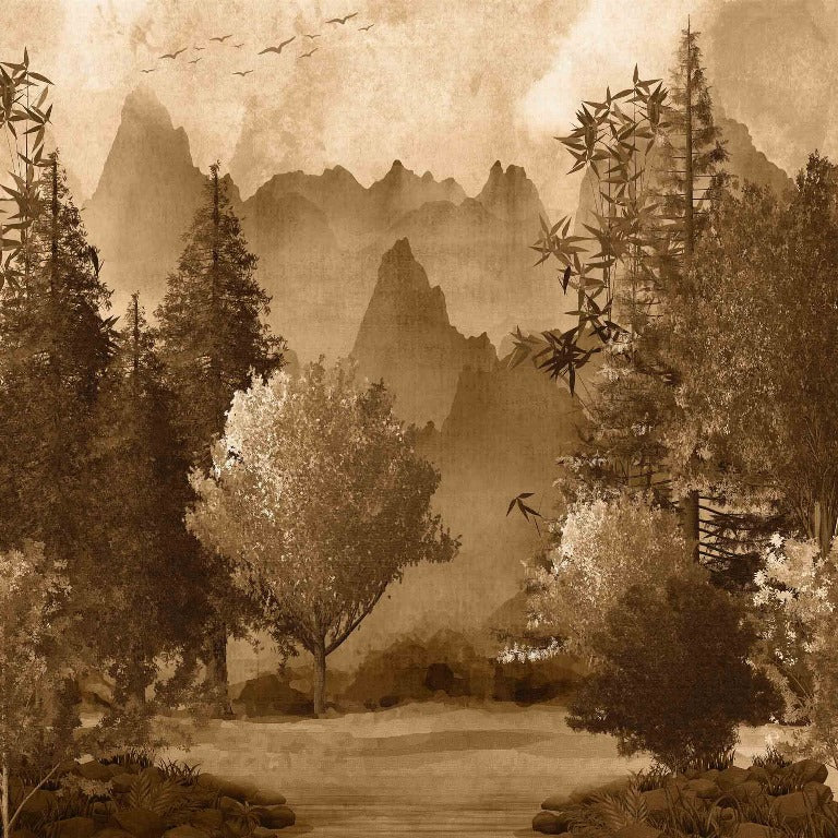ancient chinese mountainscape wallcovering (art 120)