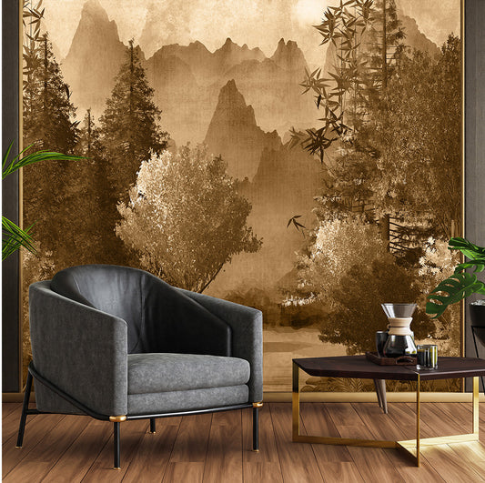 Ancient Chinese Mountainscape Wallcovering (ART 120)