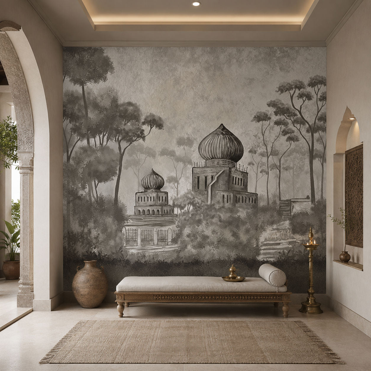 enchanting mughal palace wallcovering (art 127 a)