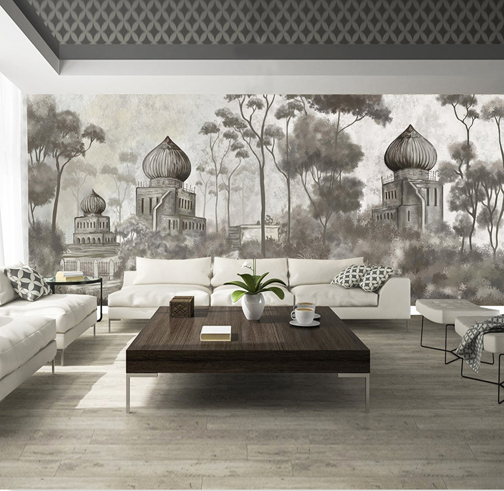 enchanting mughal palace wallcovering (art 127 a)