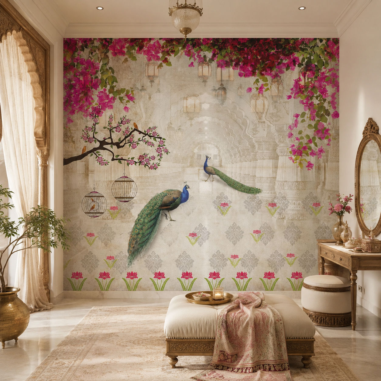 peacock paradise wallcovering (art 128)