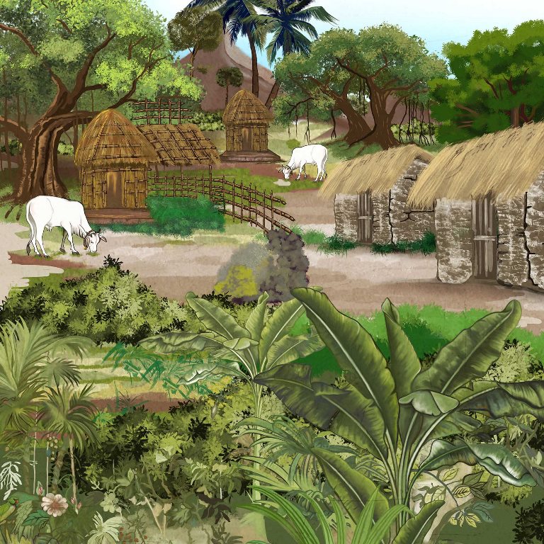 peaceful village wallcovering (art 130 a)
