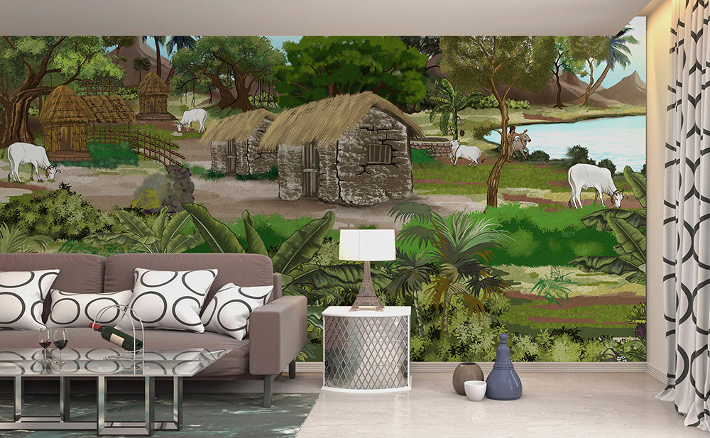 peaceful village wallcovering (art 130 a)