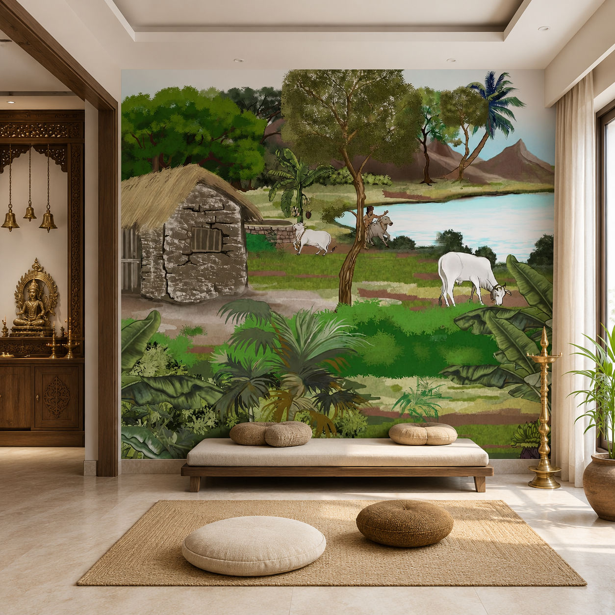 idyllic rural scene wallcovering (art 130 b)