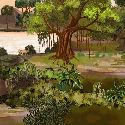 Tranquil Riverbank Wallcovering (ART 131 A)