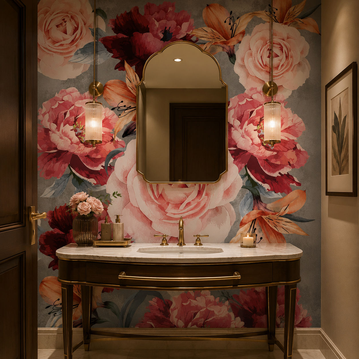 floral tapestry wallcovering (art 133)