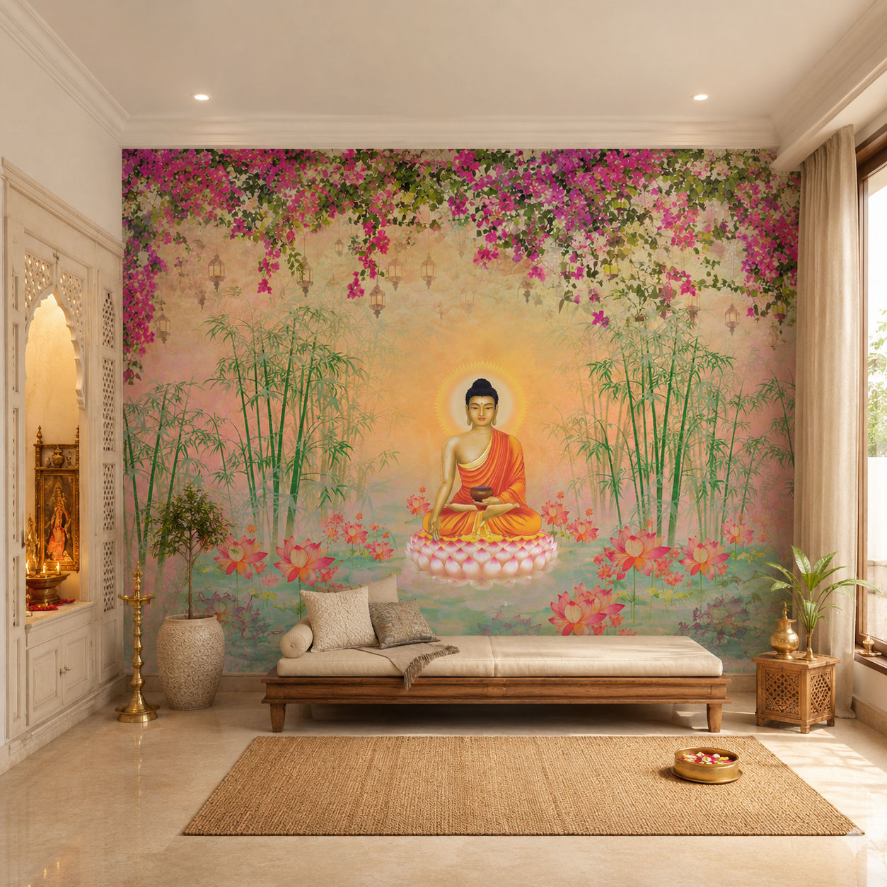 tranquil buddha wallcovering (art 142)