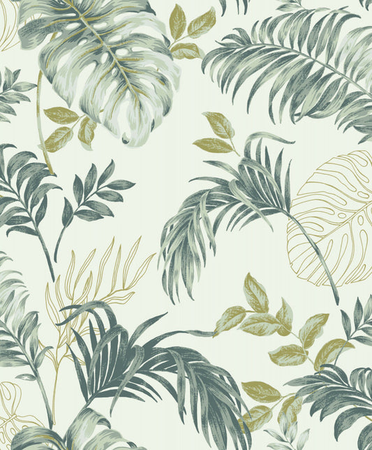 Tropical Leaf Medley (Muted Greens) (A 64301)