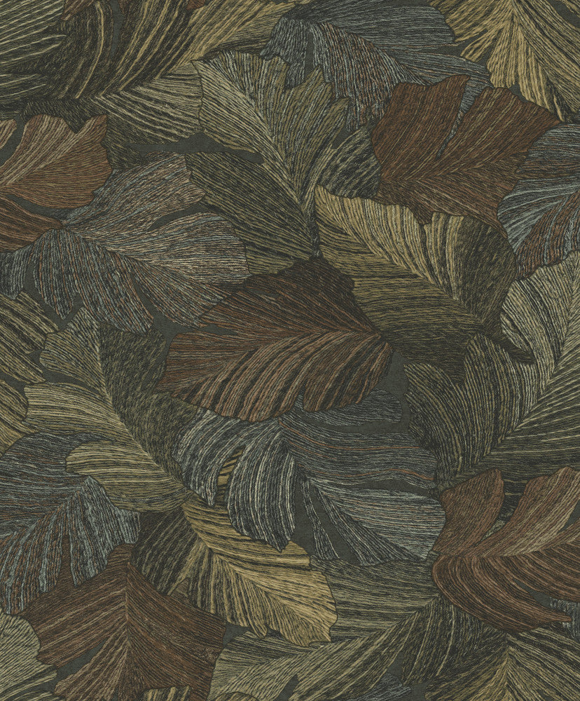earth tones feathered leaves (a 66503)