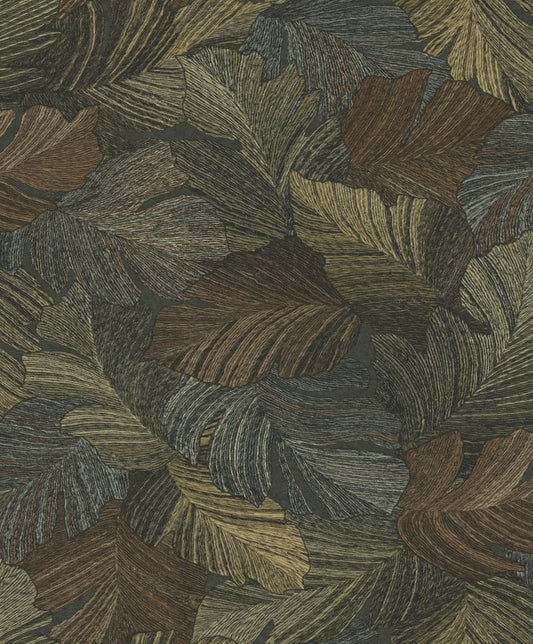 Earth Tones Feathered Leaves (A 66503)
