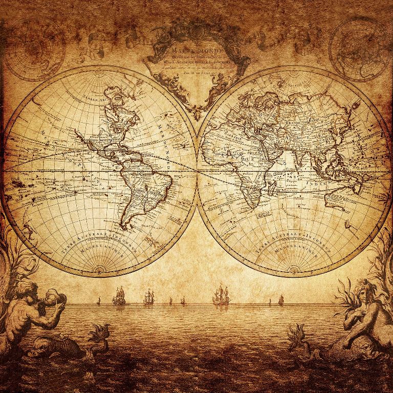 antique mappe monde ( cor 105 )