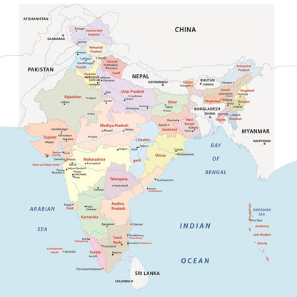 Regional Map of India ( COR 106 )