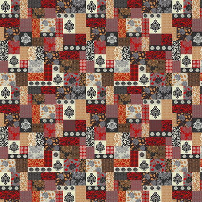Crimson Damask Patchwork (KM 1011)