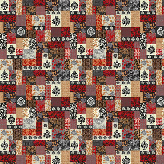 Crimson Damask Patchwork (KM 1011)