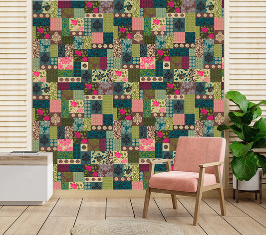 Emerald & Teal Floral Tile (KM 1012)