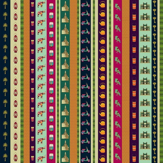 Tropical Kitsch Stripes (KM 1015)