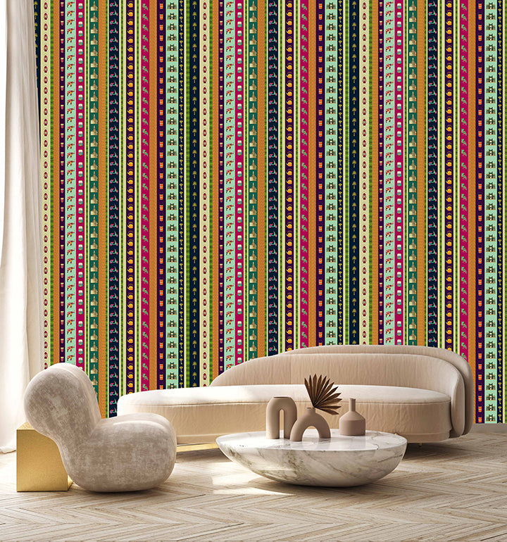 tropical kitsch stripes (km 1015)