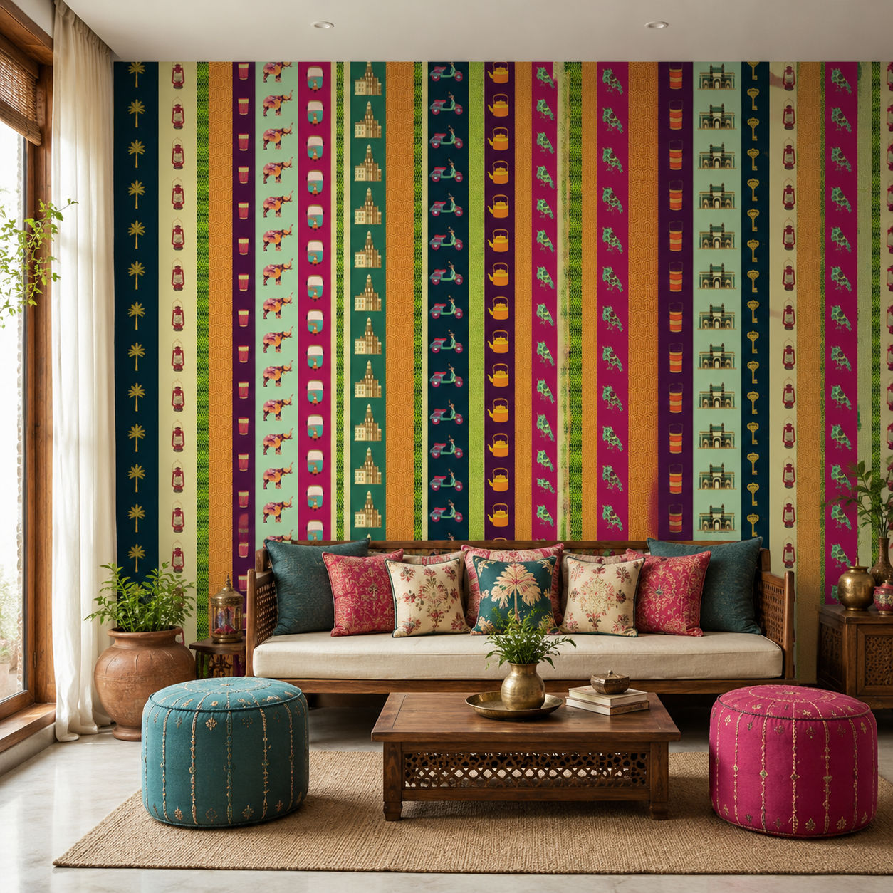 tropical kitsch stripes (km 1015)