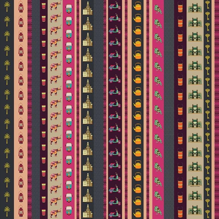 magenta kitsch stripes (km 1016)