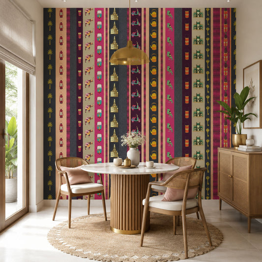 Magenta Kitsch Stripes (KM 1016)