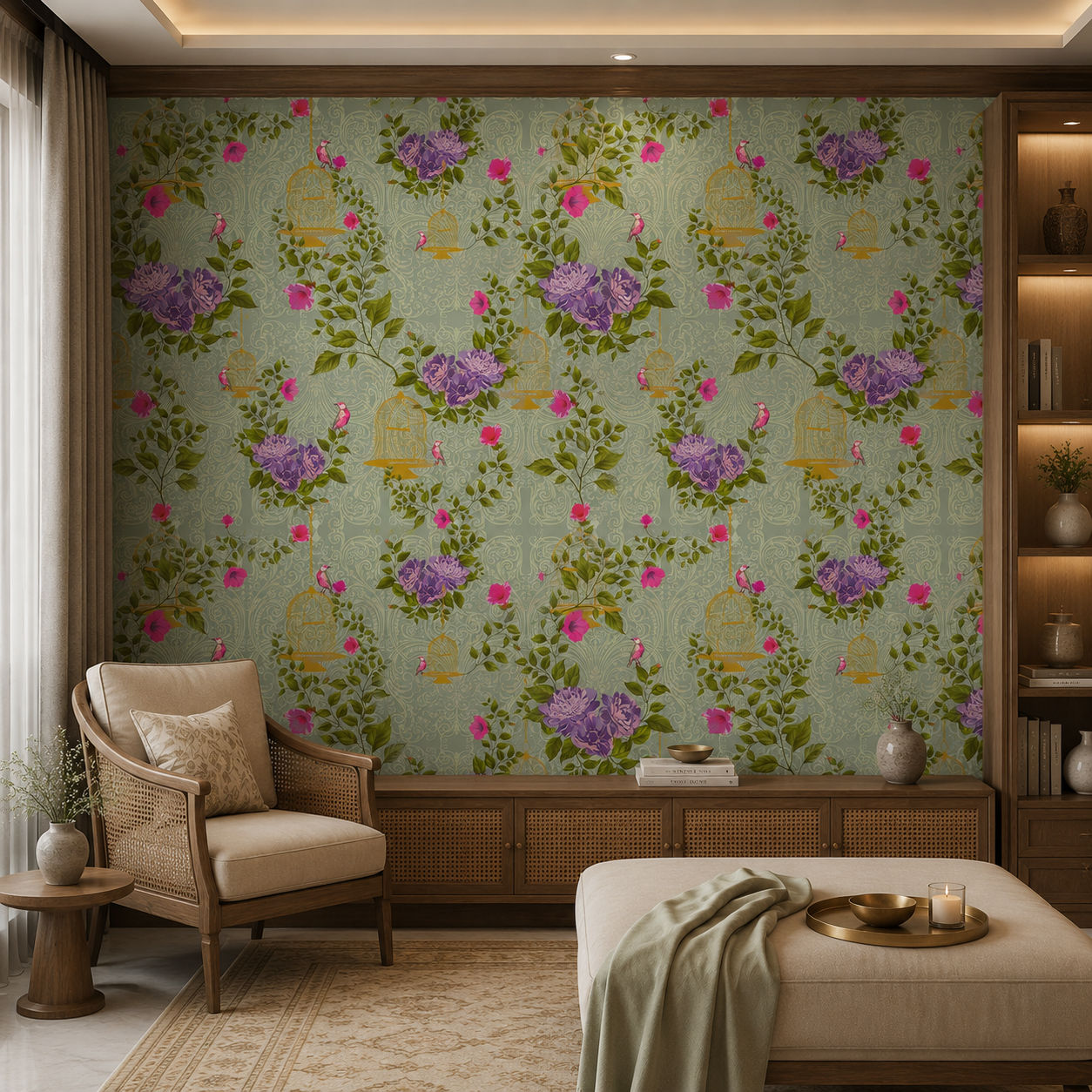 chinoiserie cages (purple) (km 1054)