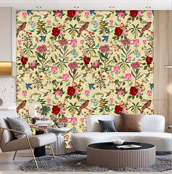 vintage aviary (cream) (km 3006)