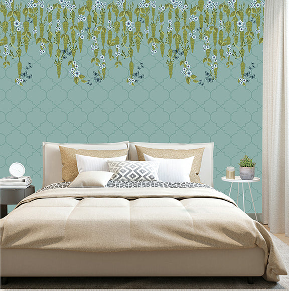 teal botanical lattice (km 3013)