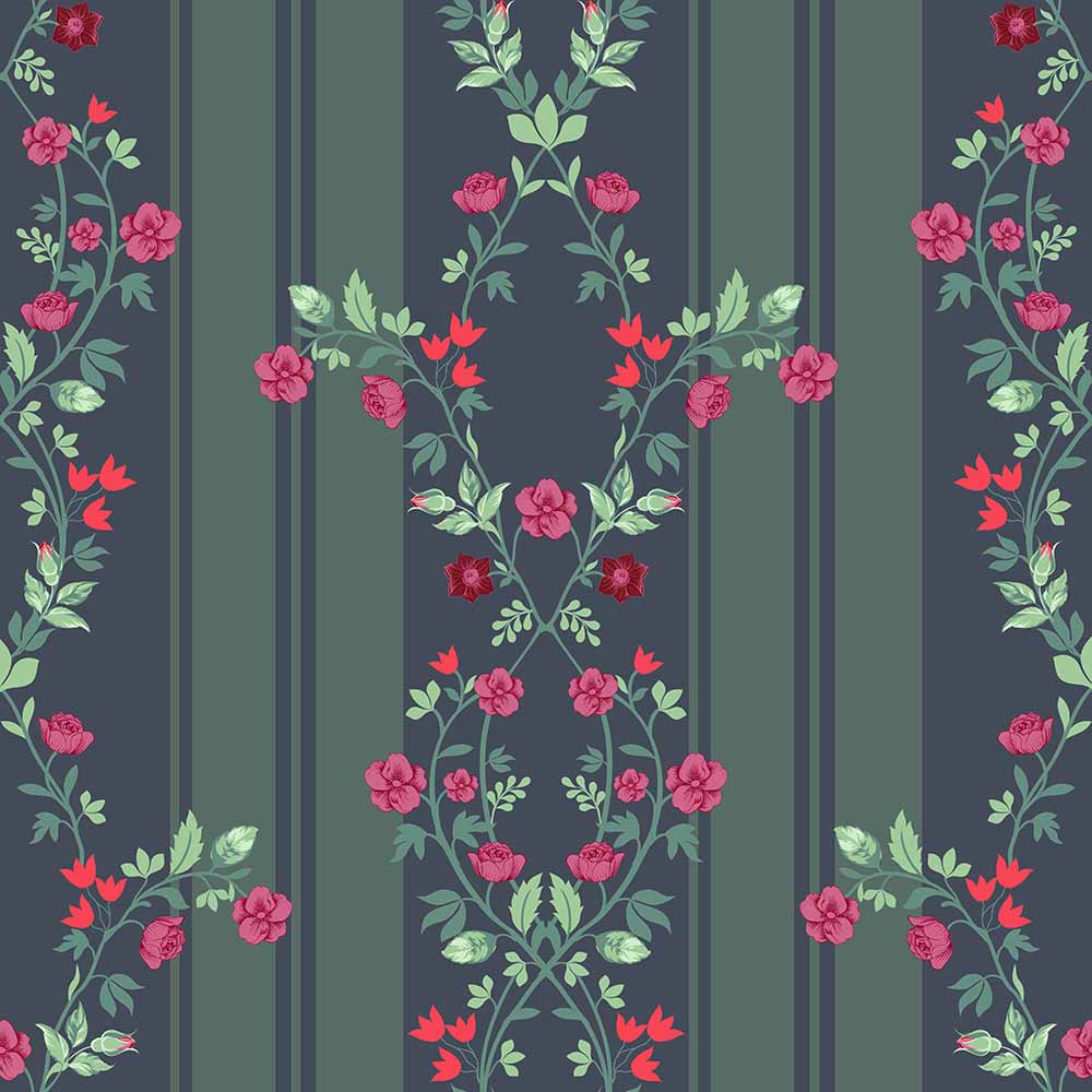 midnight floral stripe (km 4013)