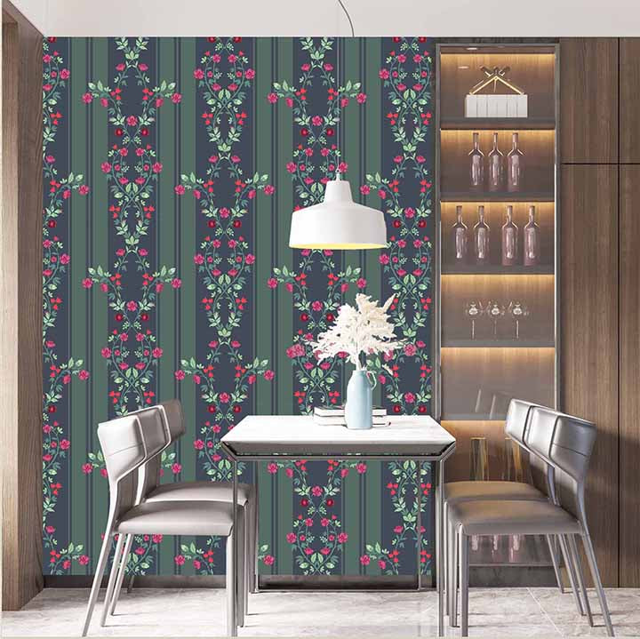 midnight floral stripe (km 4013)